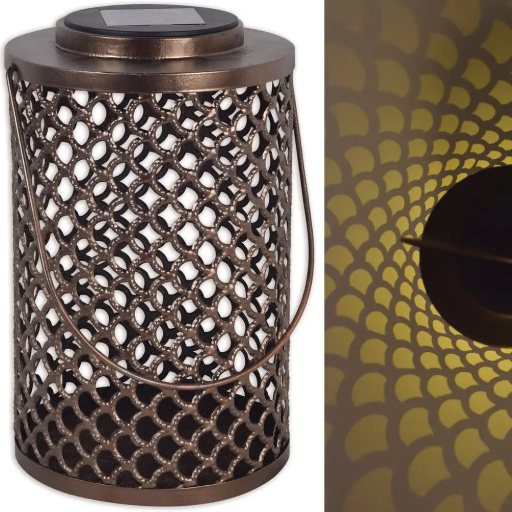 Lattice Solar Lantern Bronze